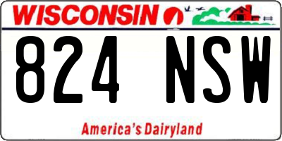 WI license plate 824NSW