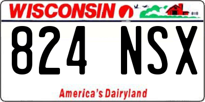 WI license plate 824NSX