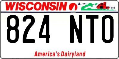 WI license plate 824NTO