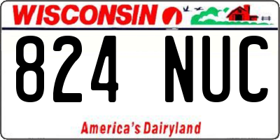 WI license plate 824NUC