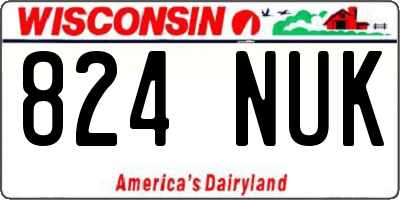 WI license plate 824NUK