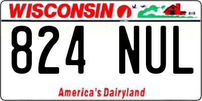 WI license plate 824NUL