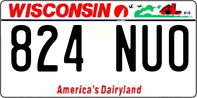 WI license plate 824NUO