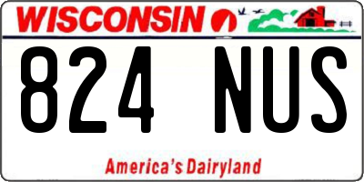 WI license plate 824NUS