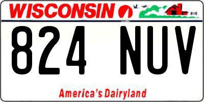 WI license plate 824NUV