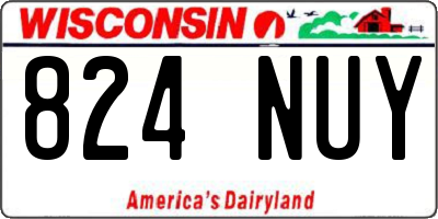 WI license plate 824NUY