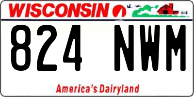 WI license plate 824NWM