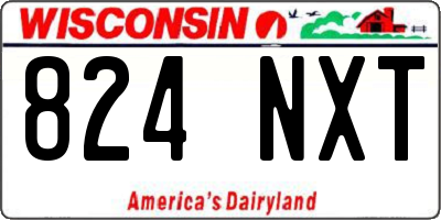 WI license plate 824NXT