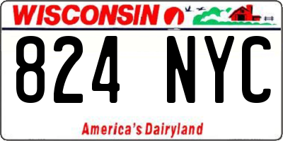 WI license plate 824NYC