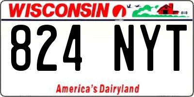 WI license plate 824NYT