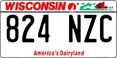 WI license plate 824NZC