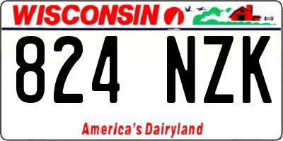 WI license plate 824NZK