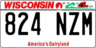 WI license plate 824NZM