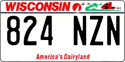 WI license plate 824NZN