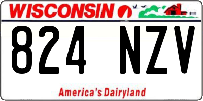 WI license plate 824NZV
