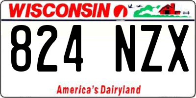 WI license plate 824NZX