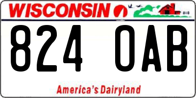 WI license plate 824OAB