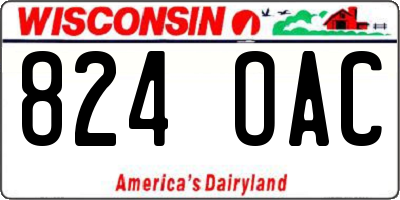 WI license plate 824OAC