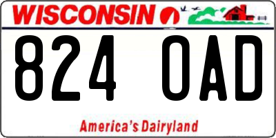WI license plate 824OAD