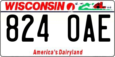 WI license plate 824OAE