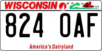 WI license plate 824OAF