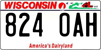 WI license plate 824OAH