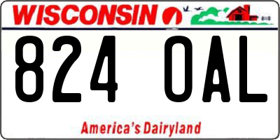 WI license plate 824OAL