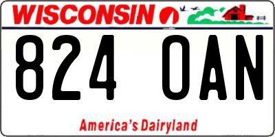 WI license plate 824OAN
