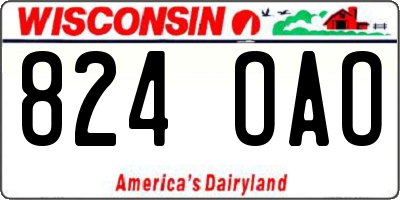 WI license plate 824OAO