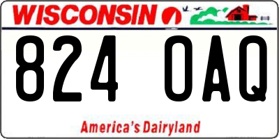 WI license plate 824OAQ