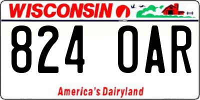 WI license plate 824OAR