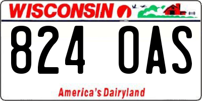 WI license plate 824OAS