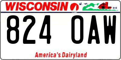 WI license plate 824OAW