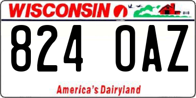 WI license plate 824OAZ