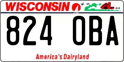 WI license plate 824OBA