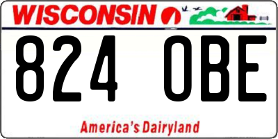 WI license plate 824OBE