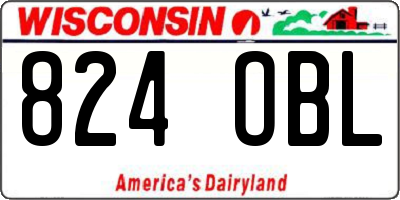 WI license plate 824OBL