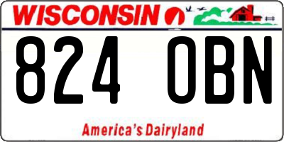 WI license plate 824OBN