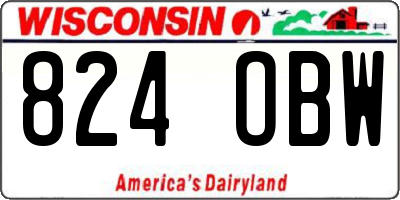 WI license plate 824OBW