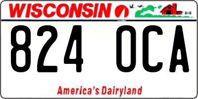WI license plate 824OCA