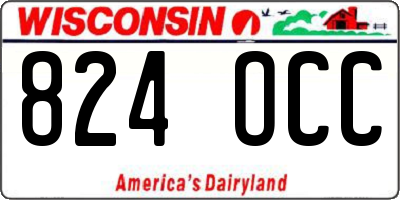 WI license plate 824OCC