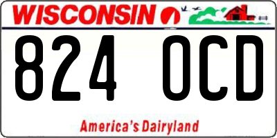 WI license plate 824OCD