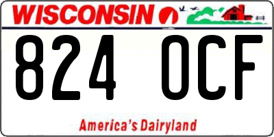 WI license plate 824OCF