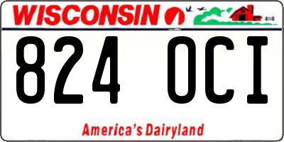 WI license plate 824OCI