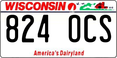 WI license plate 824OCS
