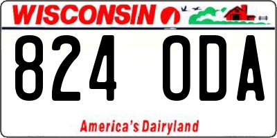 WI license plate 824ODA