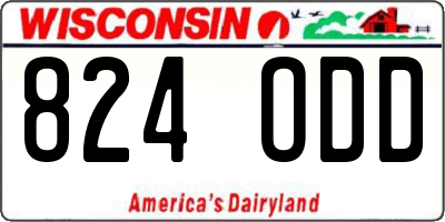 WI license plate 824ODD