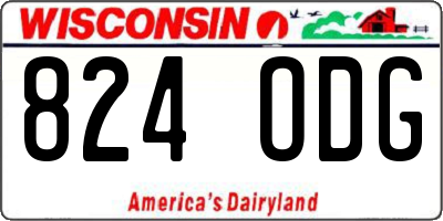 WI license plate 824ODG