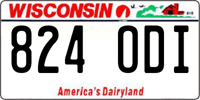 WI license plate 824ODI