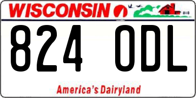 WI license plate 824ODL